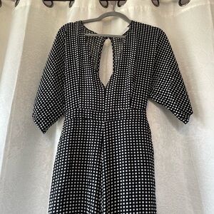 Black and White Checked Women's romper